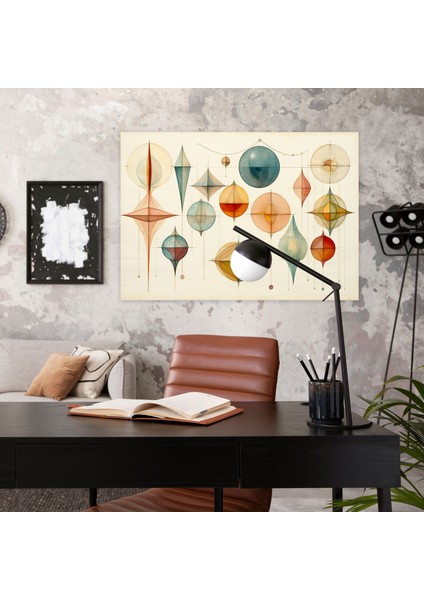 Geometrik Gezegenler Kanvas Tablo - Dünya Ev Dekorasyonu Modern Şıklık modelleri