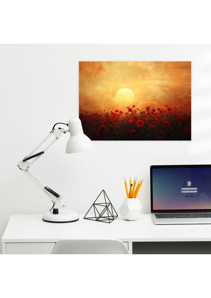 Gün Doğarken Gelincik Tarlası Claude Monet Tarzı Kanvas Tablo - Claude Monet Kanvas Duvar Dekorasyonu Kanvas Duvar Sanatı fiyatları