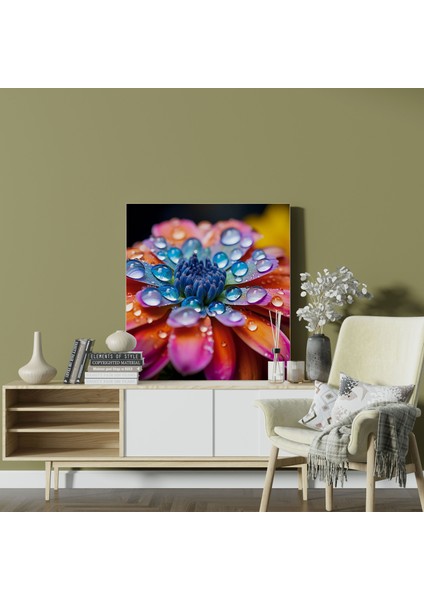 Parlayan Su Damlaları: Canlı Canlı Çiçek Su Damlaları Kanvas Tablo Sanatı modelleri