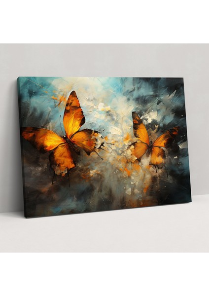 Kuru Kelebekler Soyut Kanvas Tablo - Ev Dekorasyonu Kanvas Duvar Sanatı