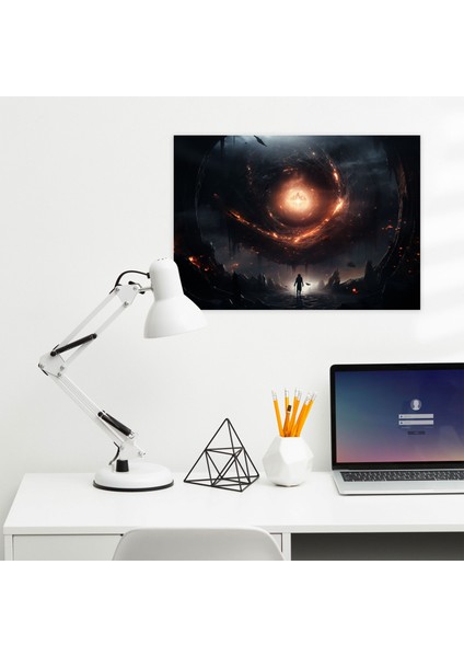 Ötesi Siyah Delik Kanvas Tablo - Dünya Kanvas Tablo Duvar Dekorasyonu Siyah Delik fiyatları