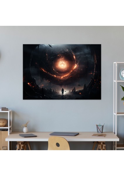 Ötesi Siyah Delik Kanvas Tablo - Dünya Kanvas Tablo Duvar Dekorasyonu Siyah Delik modelleri