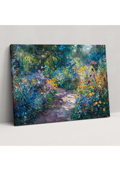 Claude Monet Güneş Işığında Parıldayan Bahçe Kanvas Tablo - Duvar Dekorasyonu Sanat Eseri Claude Monet