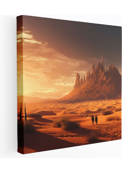 Ay Işığında Çöl Manzara Kanvas Tablo - Çöl Çöl Duvar Sanatı Kanvas Duvar Sanatı Çöl Duvar Dekorasyonu