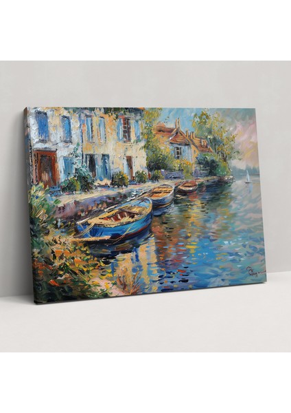 Nehir Kenarındaki Yansımalar Kanvas Tablo - Claude Monet Izlenimci Kanvas Tablo Duvar Sanatı