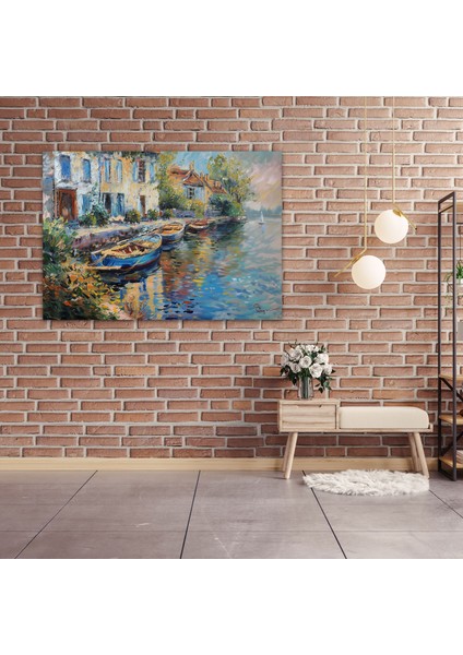 Nehir Kenarındaki Yansımalar Kanvas Tablo - Claude Monet Izlenimci Kanvas Tablo Duvar Sanatı fiyatları