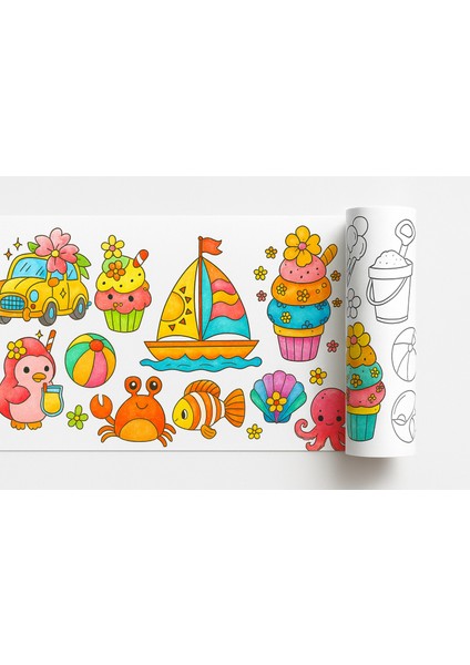 Yaz Mevsimini Seviyorum Tatil Yapıyorum Eğleniyorum ve Boyuyorum Boyama Rulosu fiyatları