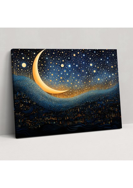 Yıldızlı Ay Noktalama Duvar Sanatı - Dünya Yıldızlı Ay Noktalama Duvar Sanatı