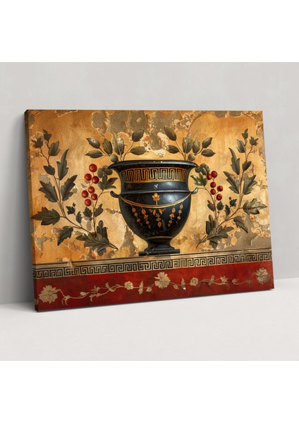 Antik Yunan Seramik Duvar Dekorasyonu - Klasik Sanat Ev Dekorasyonu Kanvas Duvar Sanatı