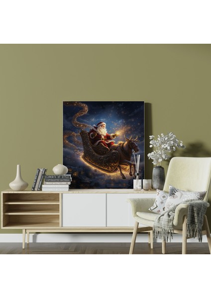 Noel Baba Kızak Duvar Sanatı - Noel Noel Baba Kanvas Duvar Sanatı fiyatları