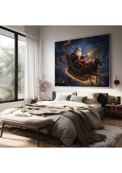 Noel Baba Kızak Duvar Sanatı - Noel Noel Baba Kanvas Duvar Sanatı modelleri