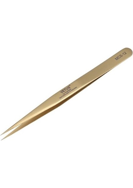 Mcs-12 Paslanmaz Çelik Anti-Statik Düz Entegre Cımbızı Gold