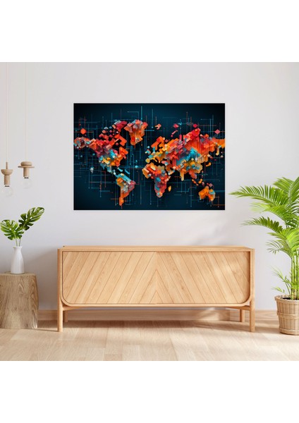 Dünya Duvar Dekorasyonu - Dünya Dünya Haritası Kanvas Tablo Sanatı Ev Dekorasyonu fiyatları