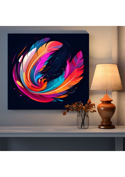 Tüy Duvar Dekorasyonu - Dijital Vektör Illüstrasyon - Kanvas Tablo - Ev Dekorasyonu fiyatları