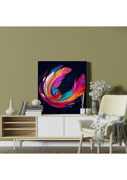 Tüy Duvar Dekorasyonu - Dijital Vektör Illüstrasyon - Kanvas Tablo - Ev Dekorasyonu modelleri