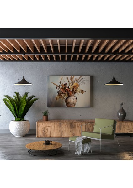 Rustik Kuru Çiçek Kanvas Tablo - Ev Dekorasyonu Için Nostaljik Tasarım fiyatları