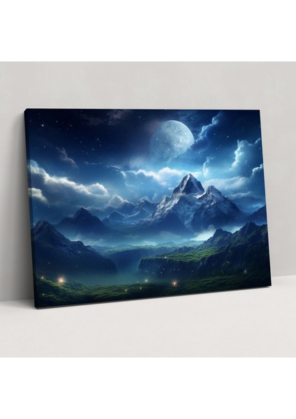 Samanyolu Dağ Manzara Kanvas Tablo - Doğa Gerçekçi Dağ Manzarası