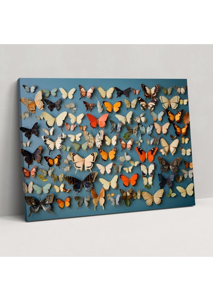 Kurutulmuş Kelebekler Foto-Gerçekçi Koleksiyon Kanvas Tablo - Duvarlarınızı Kurutulmuş Kelebeklerle Süsleyin!
