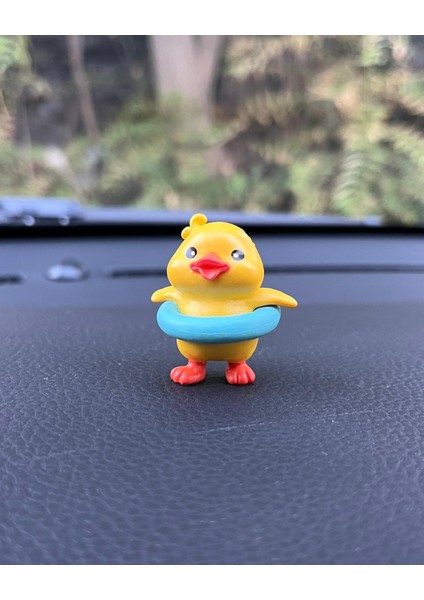 Sevimli Ördek Civciv Araba Içi Torpido Üstü Biblo Aksesuar Torpido Süsü 6 Adet Sevgiliye Hediye