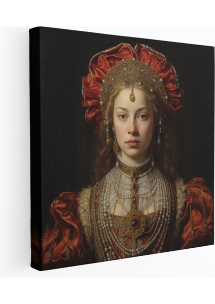 Klasik Rönesans Kanvas Tablo - Asil Kadın Portresi - Klasik Kanvas Duvar Sanatı Ev Dekorasyonu.