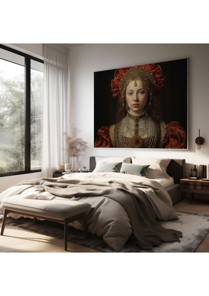 Klasik Rönesans Kanvas Tablo - Asil Kadın Portresi - Klasik Kanvas Duvar Sanatı Ev Dekorasyonu. modelleri