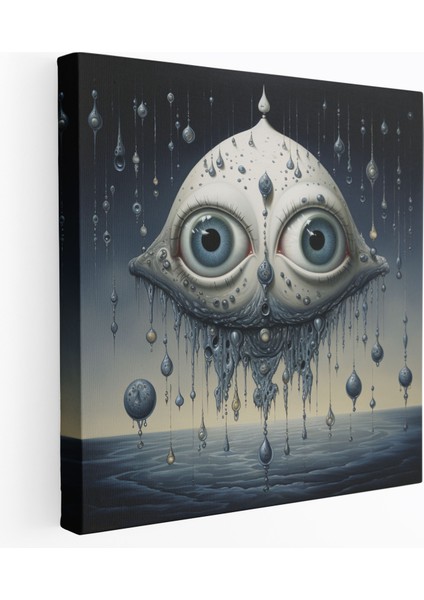 Sürrealist Nazar Boncuğu Kanvas Tablo - Ev Dekorasyonunda Sürrealist Nazar Boncuğu Deseni