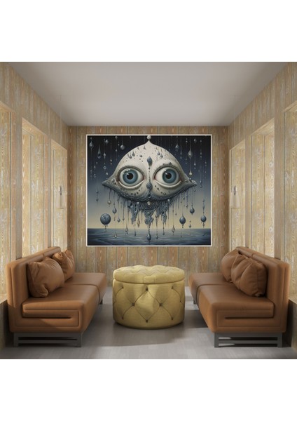 Sürrealist Nazar Boncuğu Kanvas Tablo - Ev Dekorasyonunda Sürrealist Nazar Boncuğu Deseni modelleri