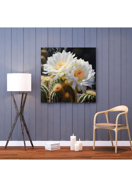Kaktüs Kanvas Tablo - Gerçekçi Yağlı Boya Tablo - Duvar Sanatı - Kaktüs Çiçek Açan Kaktüs Duvar Dekorasyonu Ev Dekorasyonu modelleri