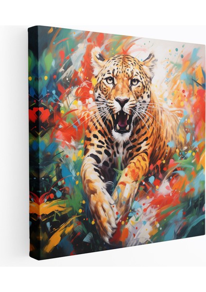 Cheetah Duvar Sanatı - Dinamik Orman - Kanvas Tablo Cheetah Duvar Süsü