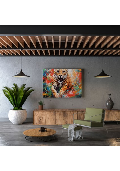 Cheetah Duvar Sanatı - Dinamik Orman - Kanvas Tablo Cheetah Duvar Süsü fiyatları