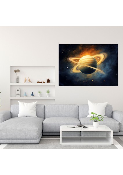Empresyonist Satürn Kanvas Tablo - Dünya Kanvas Tablo Kanvas Duvar Sanatı Ofis Dekoru modelleri