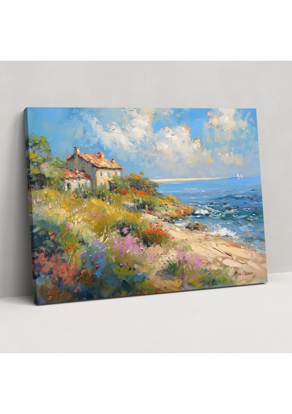 Kıyı Manzaralı Monet Duvar Dekorasyonu - Claude Monet Ev Dekorasyonu Duvar Dekorasyonu Kanvas Tablo