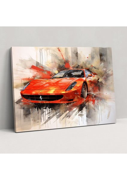 Ferrari Kanvas Tablo - Ferrari Karışık Medya Sanat Eseri Duvar Dekorasyonu