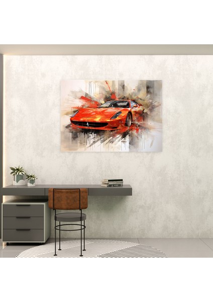 Ferrari Kanvas Tablo - Ferrari Karışık Medya Sanat Eseri Duvar Dekorasyonu modelleri