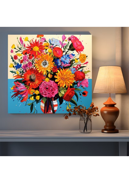 Renkli Pop Sanat Buket Kanvas Tablo fiyatları