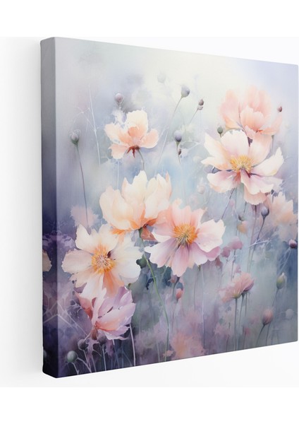 Gri Bahçe Duvar Sanatı - Doğa Temalı Gri Kanvas Ev Dekorasyonu