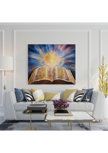 Kutsal Kuran Duvar Sanatı - Canlı Suluboya Tablo Kanvas Baskı - Kutsal Kuran Ruhani Sanat Duvar Dekorasyonu fiyatları