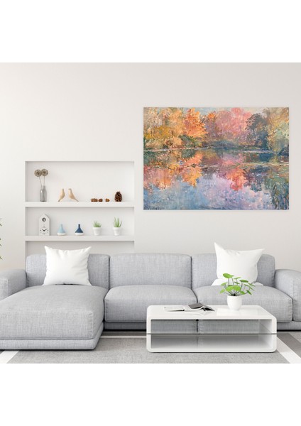 Claude Monet Tablo Sanatı - Sonbahar Yansımaları Kanvas Tablo - Claude Monet Duvar Sanatı Kanvas fiyatları