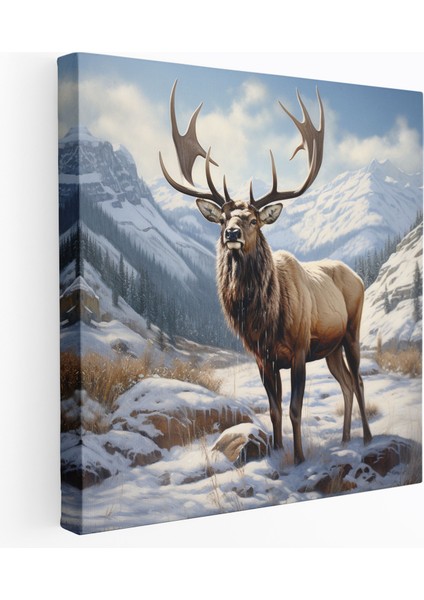 Bozayı Duvar Dekorasyonu - Karlı Dağ - Ev Dekorasyonu Kanvas Tablo