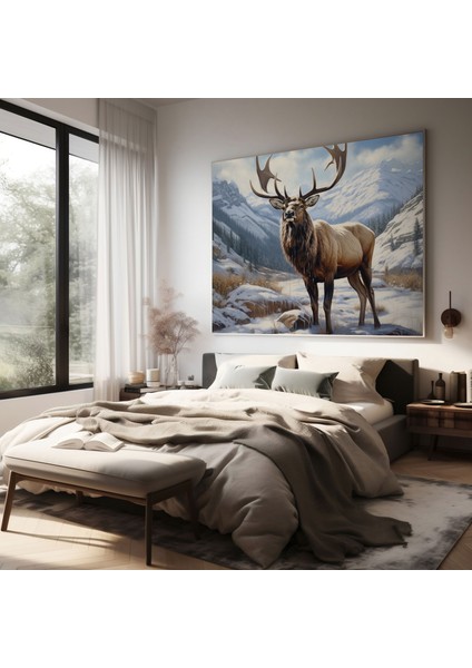 Bozayı Duvar Dekorasyonu - Karlı Dağ - Ev Dekorasyonu Kanvas Tablo modelleri