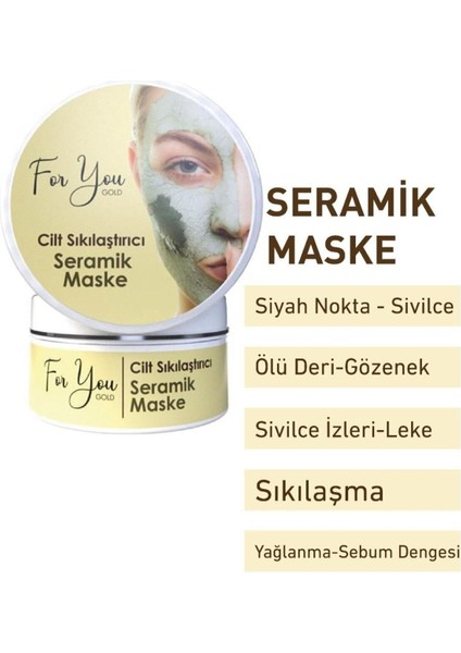 Seramik Yüz Maskesi - Gözenek Sıkılaştırcı ve Nemlendirici, Tüm Cilt Tipleri İçin, 1 Adet fırsatları