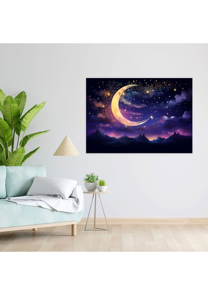 Gece Gökyüzü Galaksi Kanvas Tablo - Dünya Gece Gökyüzü Galaksi Illüstrasyonu Galaksi Duvar Sanatı fiyatları
