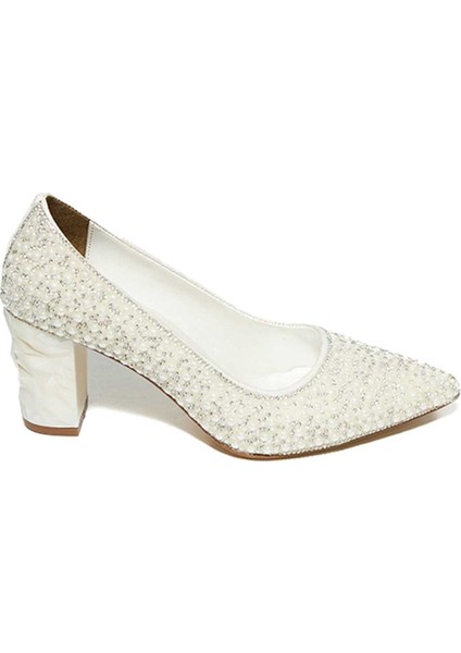 Incili Neolit Taban Kalın Topuklu Ayakkabı 331-143 Kadın Ayakkabı