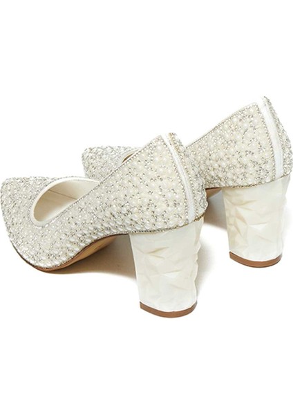 Incili Neolit Taban Kalın Topuklu Ayakkabı 331-143 Kadın Ayakkabı fırsatları