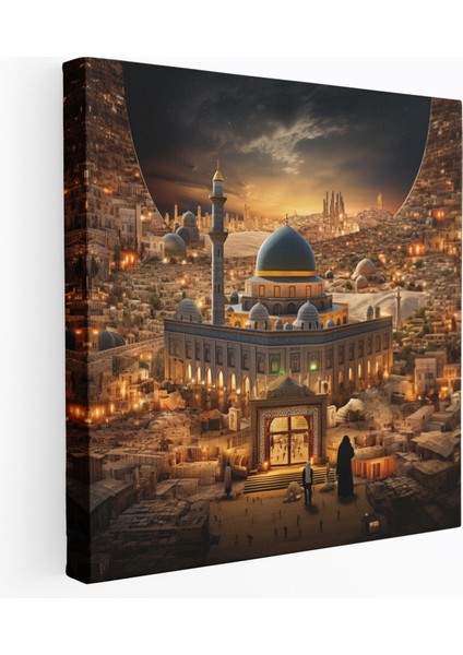 Kutsal Kur'an Duvar Sanatı - Fotoğrafik Kolaj Kanvas Tablo Baskı - Ev Dekorasyonu