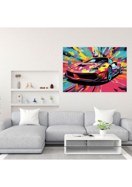 Ferrari Kanvas Tablo - Pop Art Duvar Dekorasyonu - Cesur Tipografi ile Ferrari Duvar Sanatı fiyatları