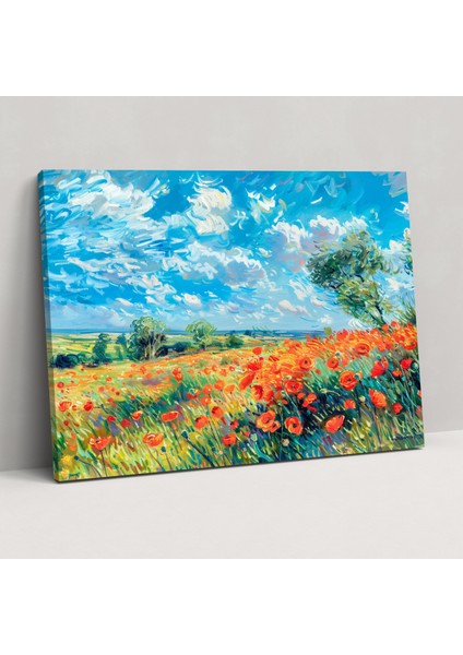 Parlak Gelincik Tarlası Tablo - Claude Monet Kanvas Tablo Ev Dekorasyonu