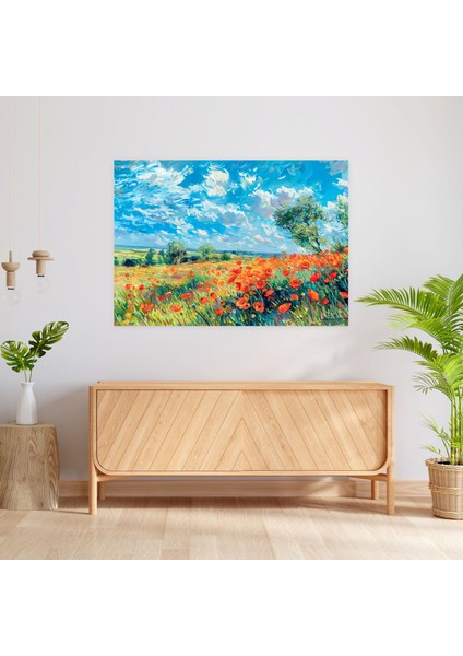 Parlak Gelincik Tarlası Tablo - Claude Monet Kanvas Tablo Ev Dekorasyonu fiyatları