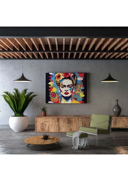 Frida Kahlo Kanvas Tablo - Dijital Illüstrasyon Isyankar Ruh Cesur fiyatları