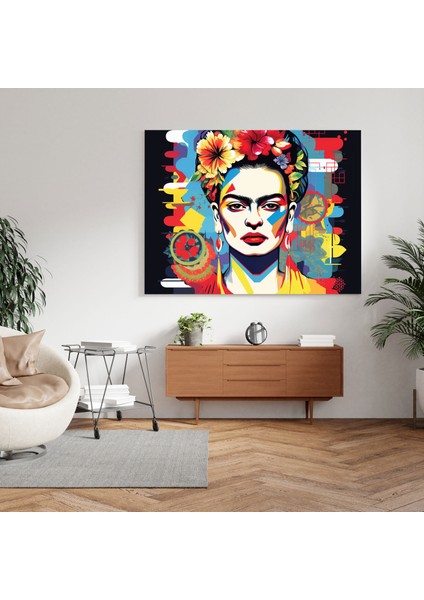 Frida Kahlo Kanvas Tablo - Dijital Illüstrasyon Isyankar Ruh Cesur modelleri
